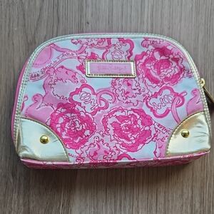 Lilly Pulitzer Pink and Gold Pouch Zippity-do Make-up Bag